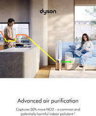 Dyson Purifier Cool PC2 De-NOx TP12 Air Purifier, White & Gold, WiFi Enabled with 2 Years Dyson Warranty