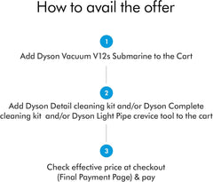 Dyson V12S Detect Slim Submarine Wet And Dry Hepa Filter Vacuum Cleaner, 1 Count, 350Ml, Yellow with 2 Years Dyson Warranty